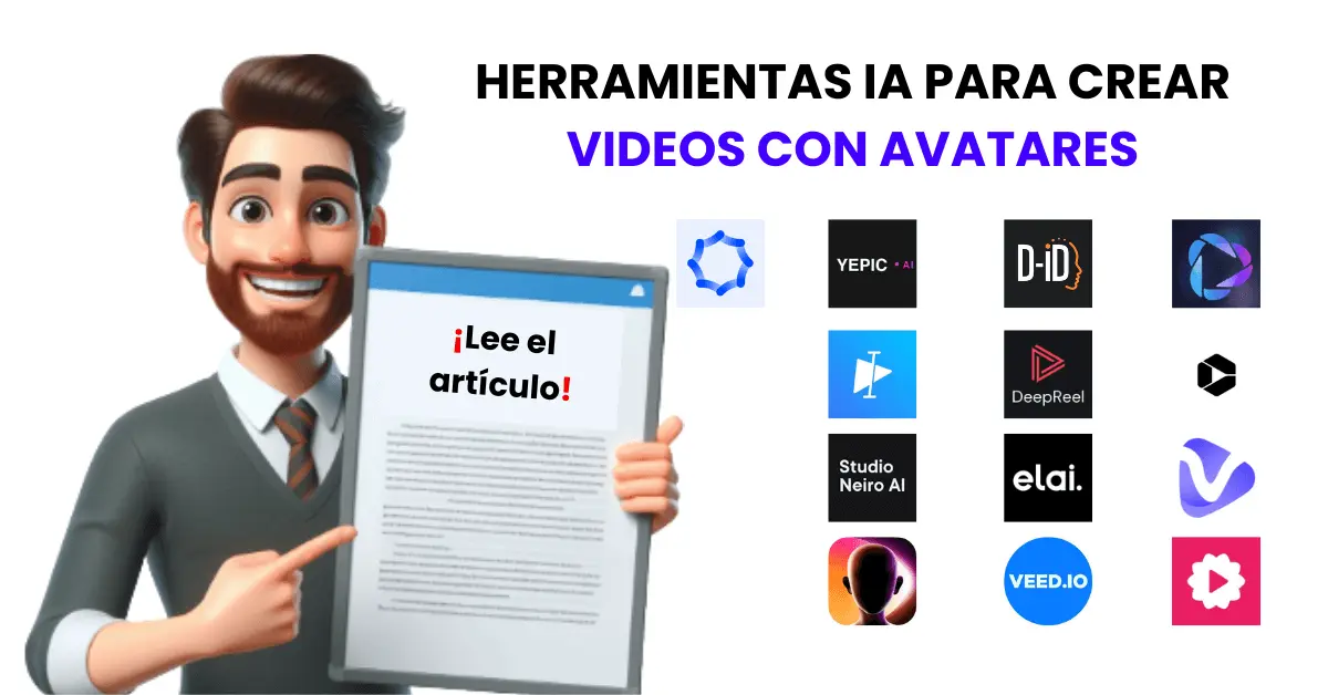 Logos de 13 Herramientas de Inteligencia Artificial para crear videos con Avatares
